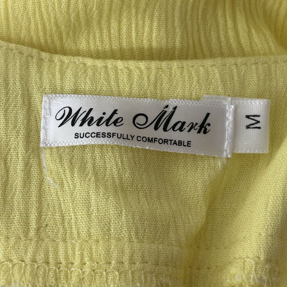 White Mark Dress Size M Yellow Boho Mini Dress Size Medium Bohemian Bell Slevees - Picture 9 of 13